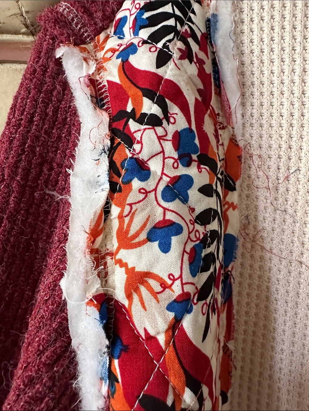 POL Game On Hoodie Thermal and Quilted Patchwork Sweatshirt size Medium - Picture 4 of 6
